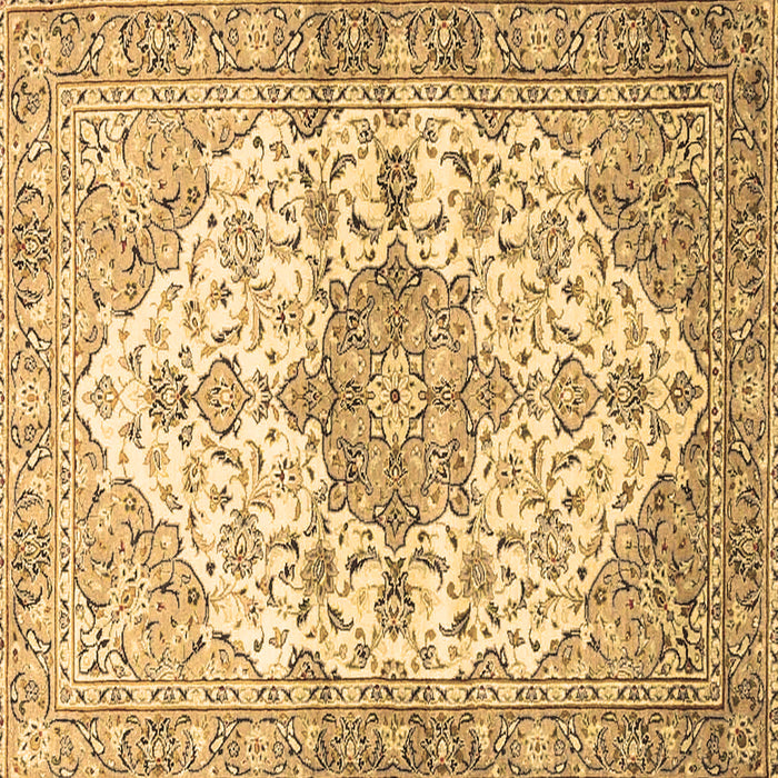 Square Medallion Brown Traditional Rug, tr3968brn