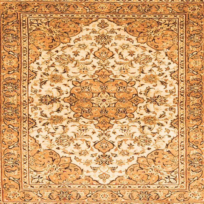 Serging Thickness of Medallion Orange Traditional Rug, tr3968org