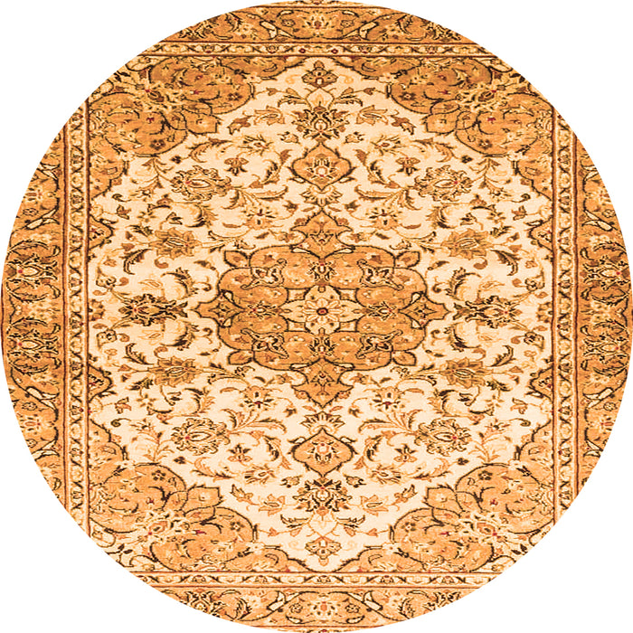 Square Medallion Orange Traditional Rug, tr3968org