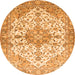 Square Medallion Orange Traditional Rug, tr3968org