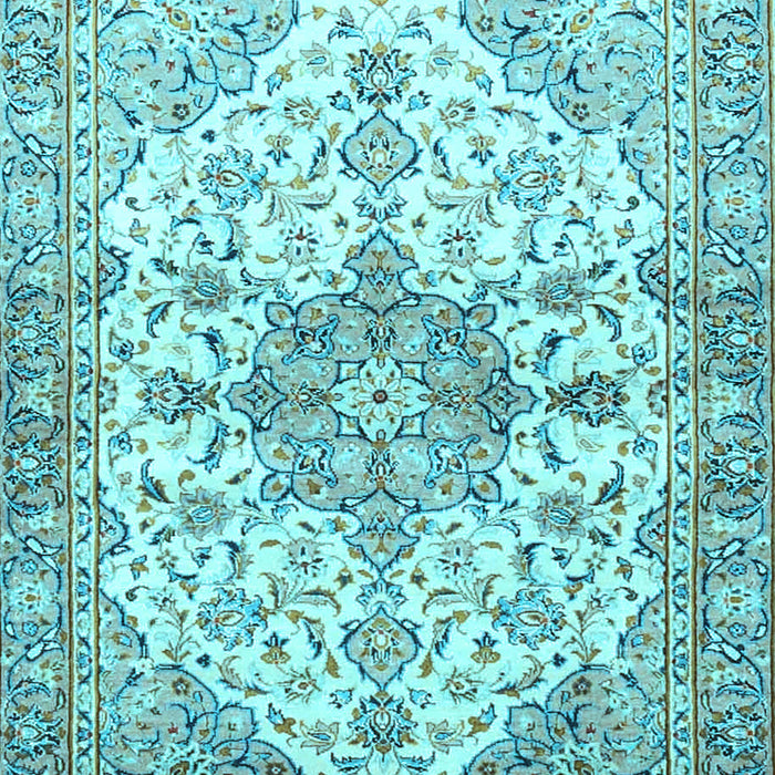 Medallion Light Blue Traditional Rug, tr3968lblu