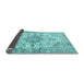 Sideview of Medallion Light Blue Traditional Rug, tr3968lblu