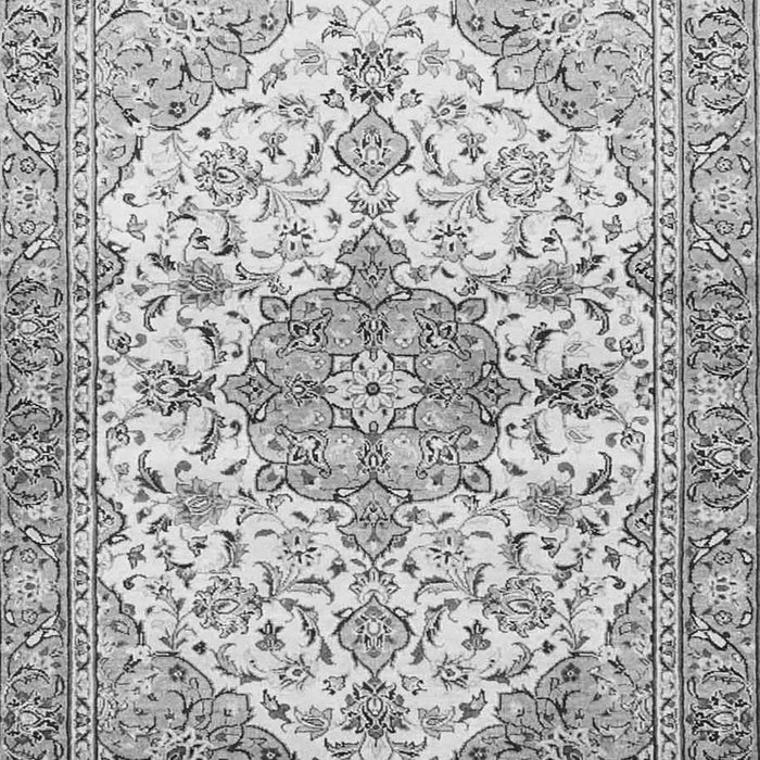 Serging Thickness of Machine Washable Medallion Gray Traditional Rug, wshtr3968gry