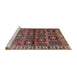 Sideview of Machine Washable Traditional Dark Almond Brown Rug, wshtr3969