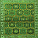 Round Machine Washable Persian Green Traditional Area Rugs, wshtr3969grn