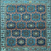 Square Machine Washable Persian Light Blue Traditional Rug, wshtr3969lblu