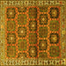 Square Machine Washable Persian Yellow Traditional Rug, wshtr3969yw