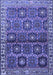 Machine Washable Persian Blue Traditional Rug, wshtr3969blu