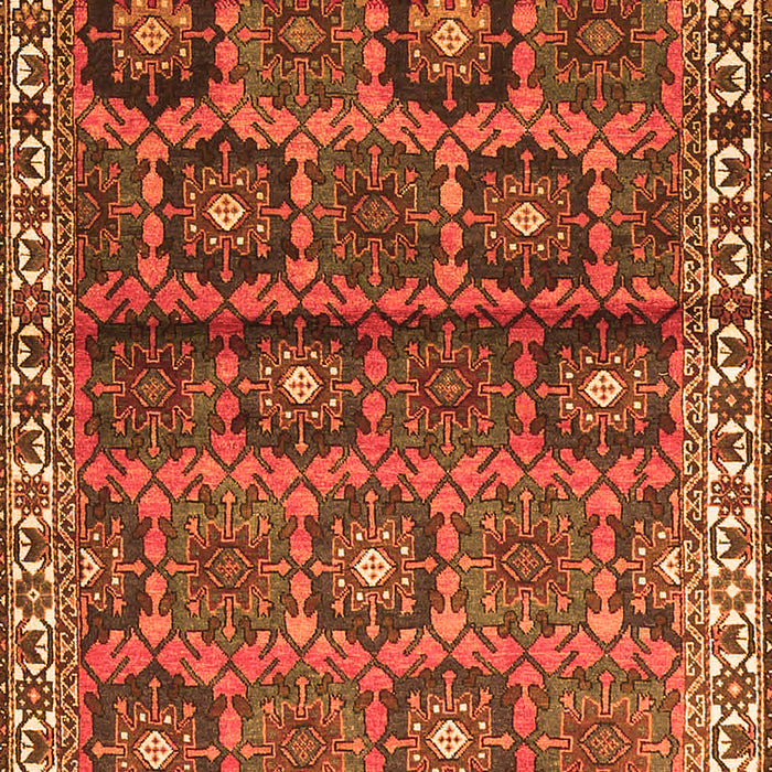 Serging Thickness of Machine Washable Persian Orange Traditional Area Rugs, wshtr3969org