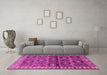 Machine Washable Persian Pink Traditional Rug in a Living Room, wshtr3969pnk