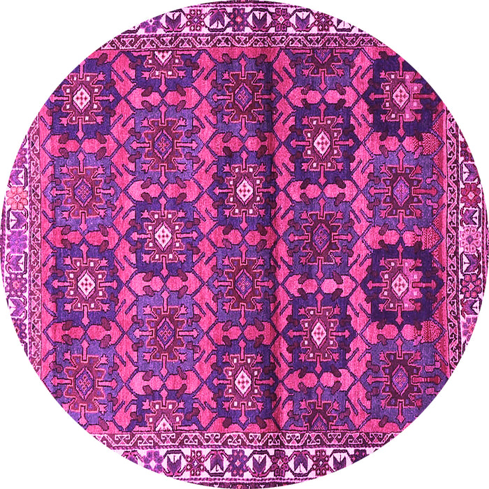 Round Machine Washable Persian Pink Traditional Rug, wshtr3969pnk