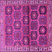 Square Machine Washable Persian Pink Traditional Rug, wshtr3969pnk