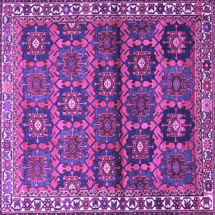 Square Machine Washable Persian Purple Traditional Area Rugs, wshtr3969pur