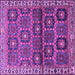 Square Machine Washable Persian Purple Traditional Area Rugs, wshtr3969pur