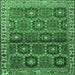 Square Machine Washable Persian Emerald Green Traditional Area Rugs, wshtr3969emgrn