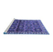 Sideview of Machine Washable Persian Blue Traditional Rug, wshtr3969blu