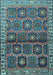 Machine Washable Persian Light Blue Traditional Rug, wshtr3969lblu