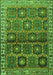 Serging Thickness of Machine Washable Persian Green Traditional Area Rugs, wshtr3969grn