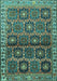 Machine Washable Persian Turquoise Traditional Area Rugs, wshtr3969turq