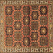 Square Machine Washable Persian Brown Traditional Rug, wshtr3969brn