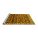 Sideview of Machine Washable Persian Yellow Traditional Rug, wshtr3969yw