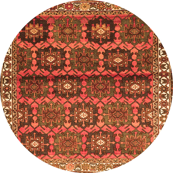 Machine Washable Persian Orange Traditional Area Rugs, wshtr3969org