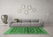 Machine Washable Persian Emerald Green Traditional Area Rugs in a Living Room,, wshtr3969emgrn