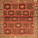 Round Machine Washable Persian Orange Traditional Area Rugs, wshtr3969org