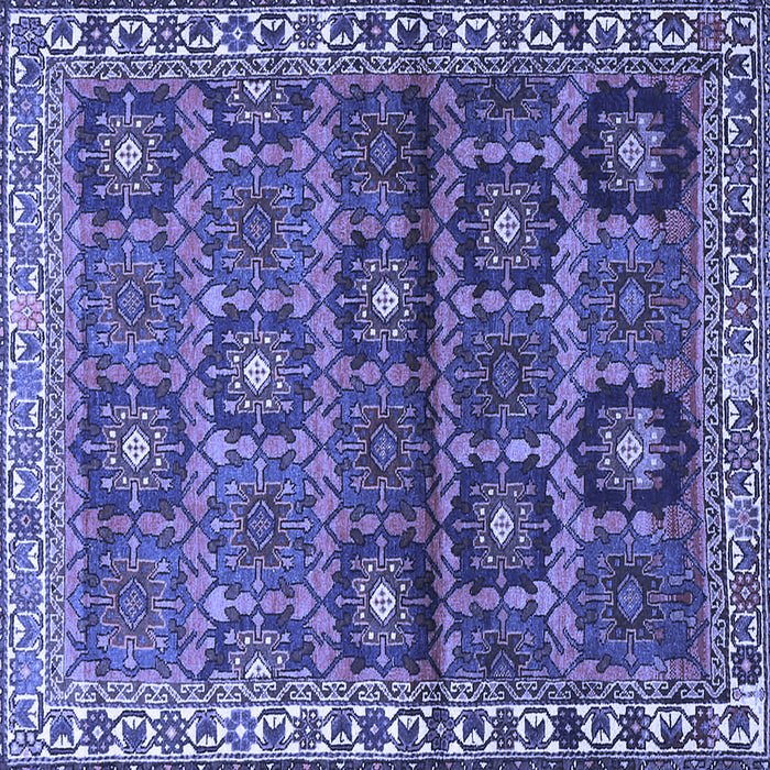 Square Machine Washable Persian Blue Traditional Rug, wshtr3969blu