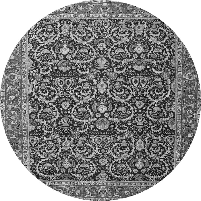 Machine Washable Persian Gray Traditional Rug, wshtr396gry