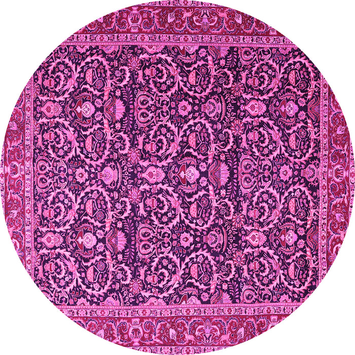 Round Persian Pink Traditional Rug, tr396pnk