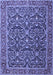 Machine Washable Persian Blue Traditional Rug, wshtr396blu