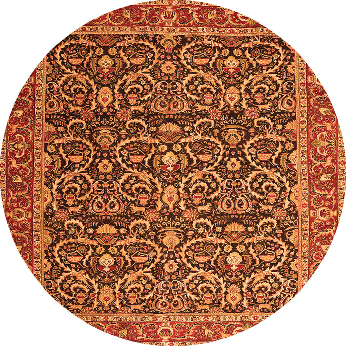 Square Persian Orange Traditional Rug, tr396org