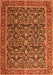 Serging Thickness of Machine Washable Persian Orange Traditional Area Rugs, wshtr396org