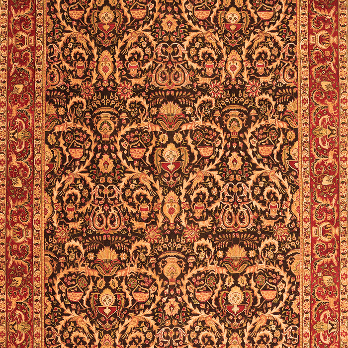 Serging Thickness of Machine Washable Persian Orange Traditional Area Rugs, wshtr396org