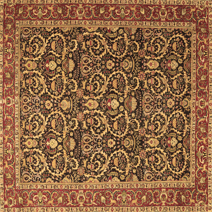 Square Persian Brown Traditional Rug, tr396brn