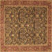 Square Persian Brown Traditional Rug, tr396brn