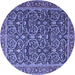 Round Persian Blue Traditional Rug, tr396blu