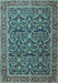 Machine Washable Persian Light Blue Traditional Rug, wshtr396lblu