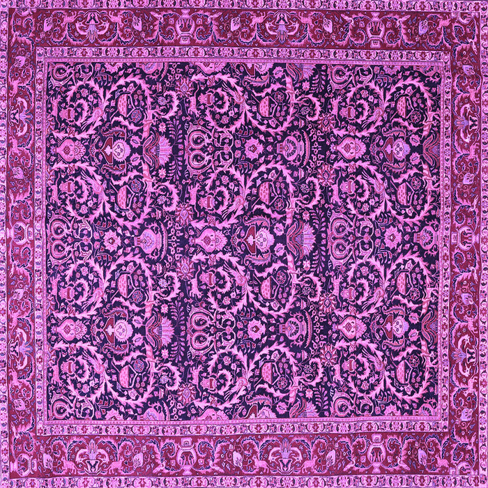 Square Machine Washable Persian Purple Traditional Area Rugs, wshtr396pur