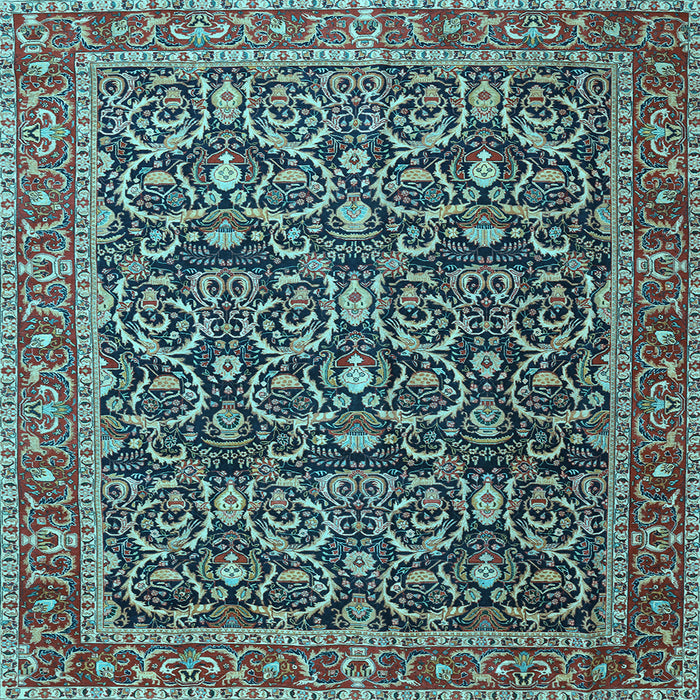 Square Machine Washable Persian Light Blue Traditional Rug, wshtr396lblu