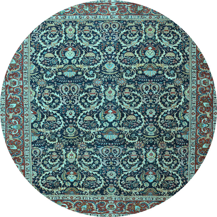 Round Persian Light Blue Traditional Rug, tr396lblu