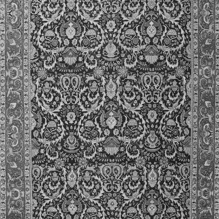 Serging Thickness of Machine Washable Persian Gray Traditional Rug, wshtr396gry