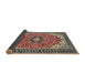 Sideview of Traditional Light French Beige Brown Medallion Rug, tr397