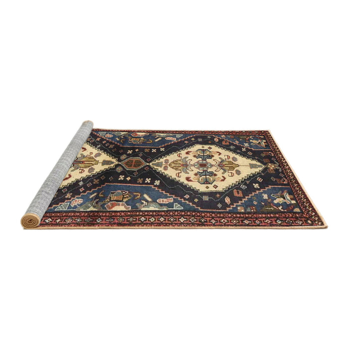 Sideview of Machine Washable Traditional Bakers Brown Rug, wshtr3970