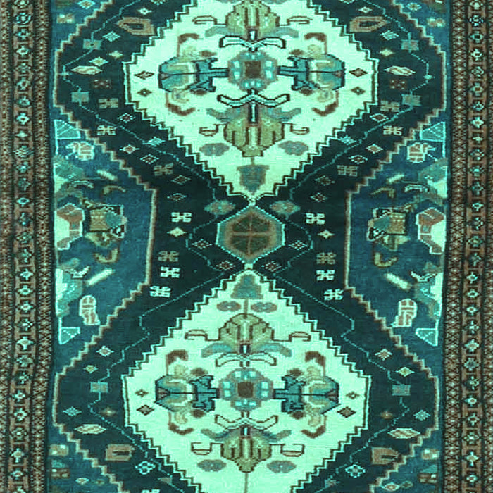 Machine Washable Persian Turquoise Traditional Area Rugs, wshtr3970turq