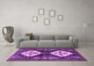 Machine Washable Persian Purple Traditional Area Rugs in a Living Room, wshtr3970pur