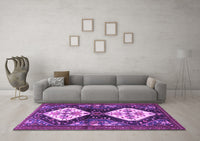 Machine Washable Persian Purple Traditional Rug, wshtr3970pur