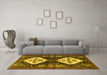 Machine Washable Persian Yellow Traditional Rug in a Living Room, wshtr3970yw