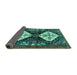 Sideview of Persian Turquoise Traditional Rug, tr3970turq